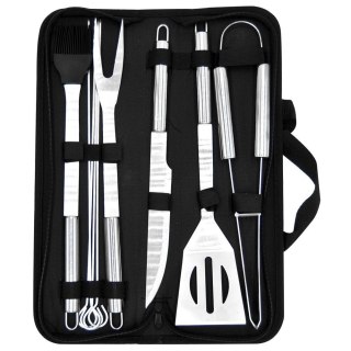 Zestaw Przyborów do Grilla Stalowy w Etui 10 el. ORION