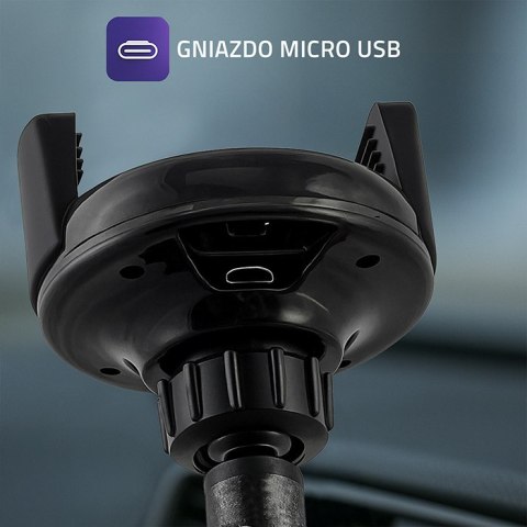 Qoltec Ładowarka samochodowa indukcyjna 5W | 5V | 1A | Micro USB