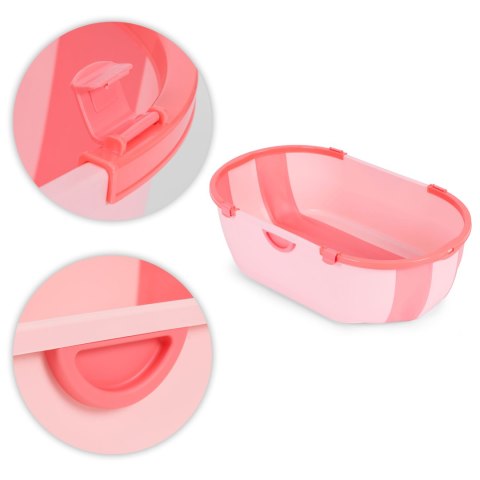 Wanienka dla dzieci wanna turystyczna składana odpływ różowa ECOTOYS