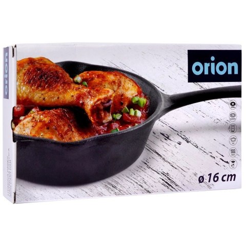 Żeliwna Okrągła Patelnia do Wylewania na Gaz ORION 16 cm