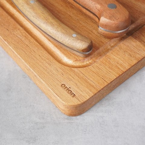 Zestaw Sztućców do Steków Burgerów z Deską Stalowe Solidne ORION 15 el.