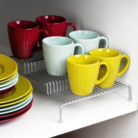 Półka kuchenna metalowa szara 3-poziomowa 28x26x11 cm