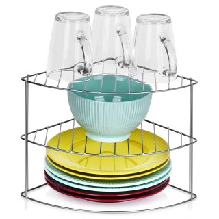 Półka kuchenna metalowa szara narożna 23x23x21,5 cm