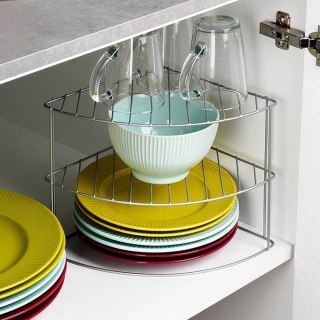 Półka kuchenna metalowa szara narożna 23x23x21,5 cm