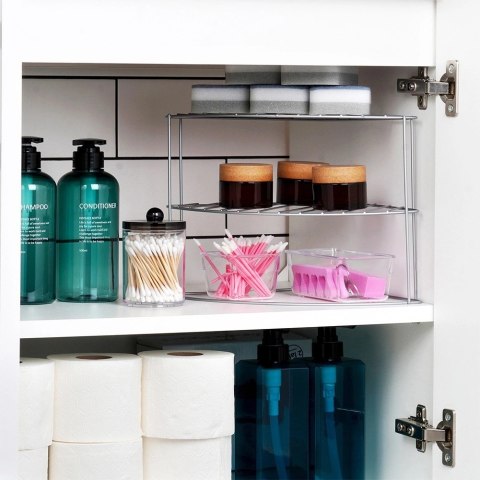 Półka kuchenna metalowa szara narożna 23x23x21,5 cm