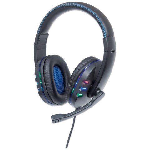 Słuchawki z mikrofonem Manhattan Gamingowe USB / LED Słuchawki z mikrofonem Manhattan Gamingowe USB / LED