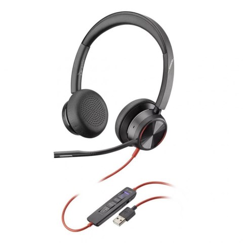 Słuchawki z mikrofonem Poly Blackwire C8225-M USB-A czarne Słuchawki z mikrofonem Poly Blackwire C8225-M USB-A czarne