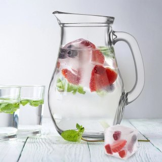 Forma do kostek lodu z pokrywką silikonowa beżowa XXL 18,5x12x5 cm