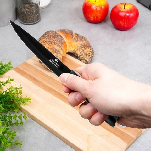 Nóż kuchenny stalowy czarny 23 cm
