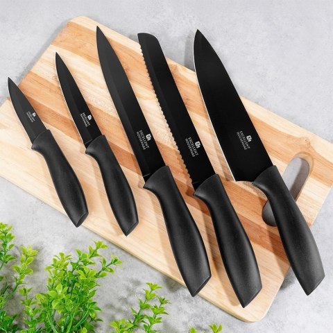 Nóż kuchenny stalowy czarny 23 cm