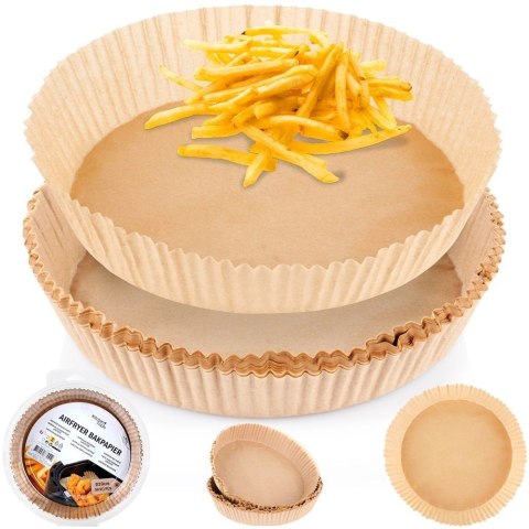 Wkład do frytkownicy Air Fryer beztłuszczowej papierowy okrągły 20 cm 50 szt.