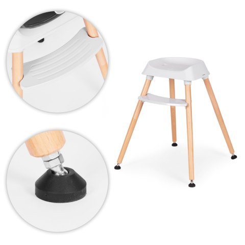 Fotelik krzesełko do karmienia dzieci 6w1 pikowane poszycie tacka szary ECOTOYS