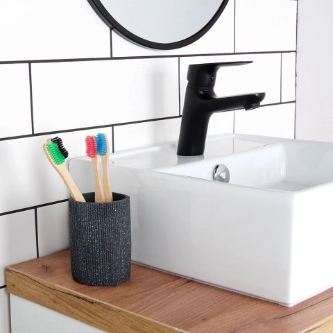 Kubek łazienkowy ceramiczny czarny 7,5x10,5 cm