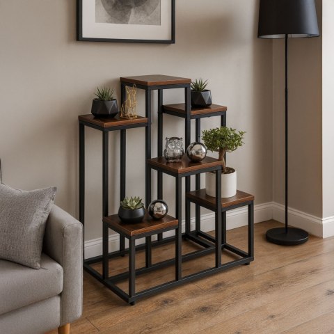 Kwietnik stojący stojak na kwiaty ozdoby 6 półek loft ModernHome