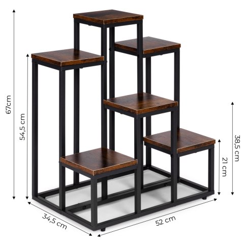 Kwietnik stojący stojak na kwiaty ozdoby 6 półek loft ModernHome