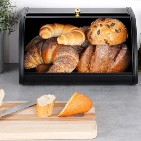 Chlebak Metalowy VILDE Czarny 30 x 26,5 x 17 cm Nowoczesny na Pieczywo