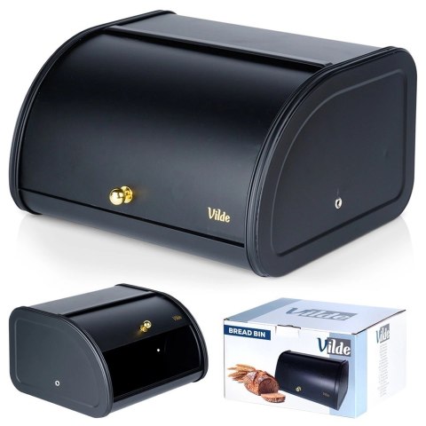 Chlebak Metalowy VILDE Czarny 30 x 26,5 x 17 cm Nowoczesny na Pieczywo