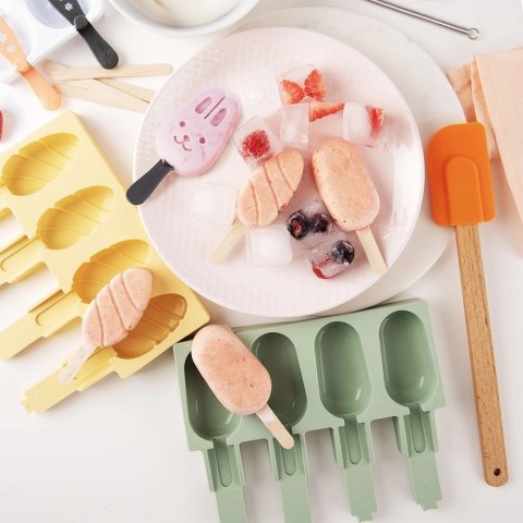 Forma do lodów silikonowa z pokrywką zielona