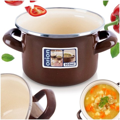Garnek emaliowany BROWN 14 cm, 950 ml