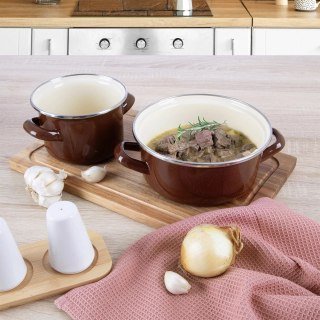 Garnek emaliowany BROWN 16 cm, 1,4 l