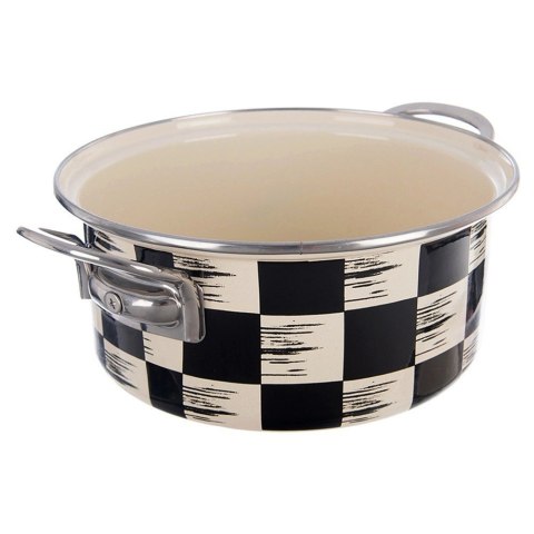 Garnek emaliowany SZACHOWNICA 20 cm, 2,2 l