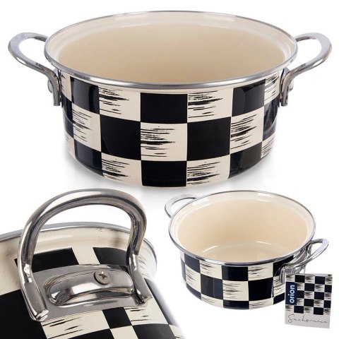 Garnek emaliowany SZACHOWNICA 20 cm, 2,2 l