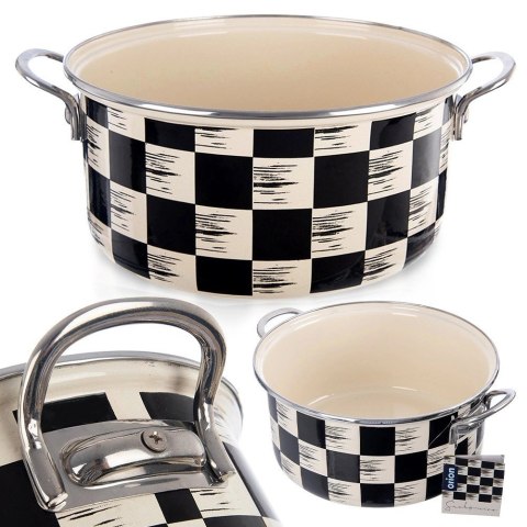Garnek emaliowany SZACHOWNICA 26 cm, 5 l