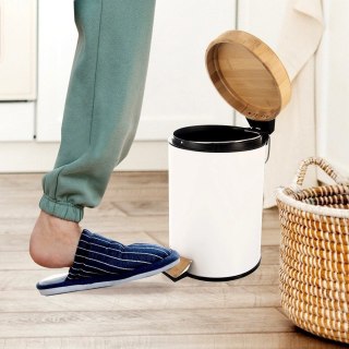 Kosz na śmieci metalowy z pedałem biały WHITELINE 3 l