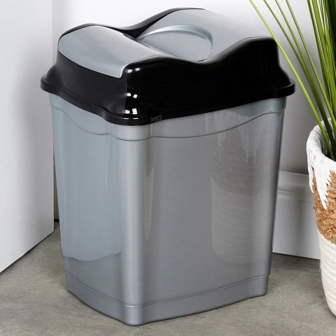 Kosz na śmieci plastikowy szary 16 l