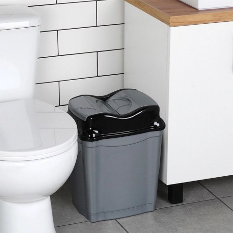 Kosz na śmieci plastikowy szary 16 l