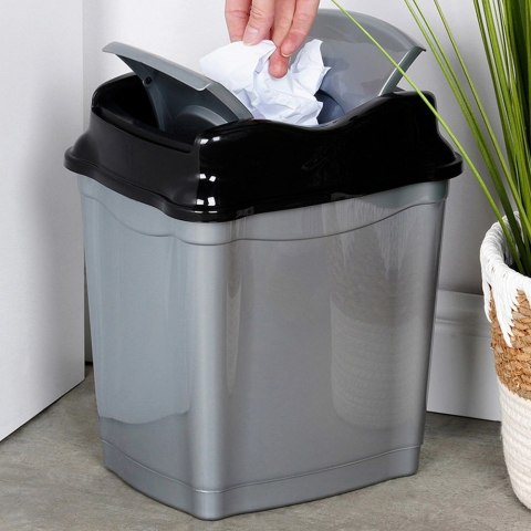 Kosz na śmieci plastikowy szary 16 l