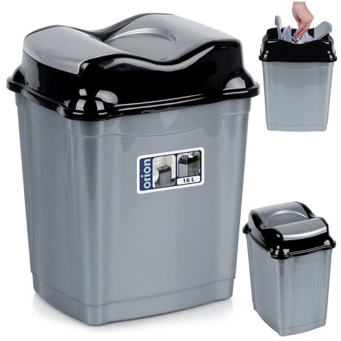 Kosz na śmieci plastikowy szary 16 l