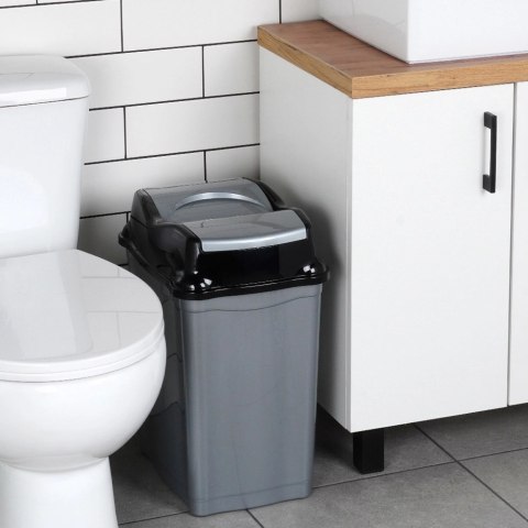 Kosz na śmieci plastikowy szary 28 l