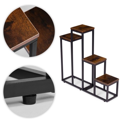 Kwietnik stojący stojak na kwiaty ozdoby 4 półki loft ModernHome