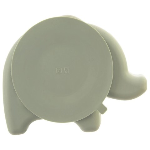 Talerz dla dziecka silikonowy dzielony zielony słonik 23,5x19x3,5 cm