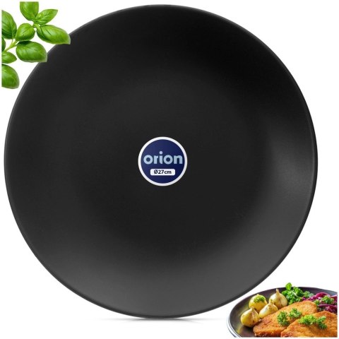 Talerz obiadowy płytki ceramiczny czarny 27 cm