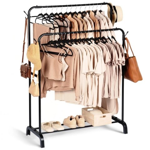 Wiekszak na Ubrania Loft Stojący Metalowy Czarny Pionowy VILDE 110x45x152cm