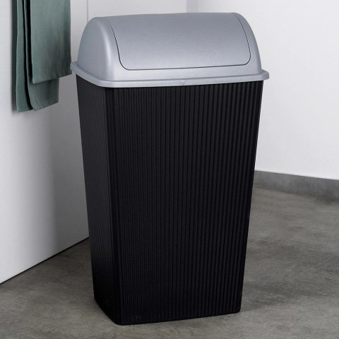 Kosz na śmieci plastikowy czarny 38 l