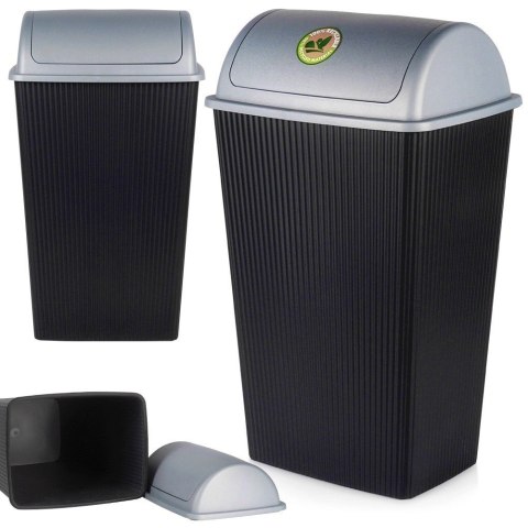 Kosz na śmieci plastikowy czarny 38 l