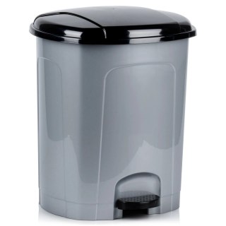 Kosz na śmieci z pedałem plastikowy szary 30 l