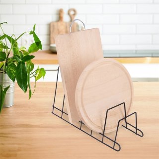 Stojak na pokrywki i talerze metalowy czarny RADKA 34,5x14x19 cm