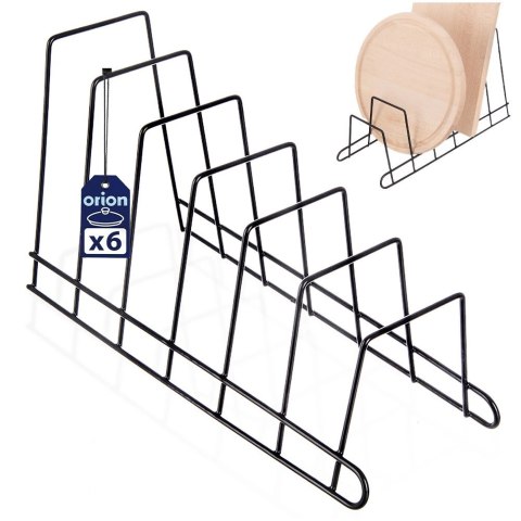 Stojak na pokrywki i talerze metalowy czarny RADKA 34,5x14x19 cm