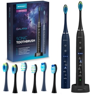 Szczoteczka soniczna do zębów zestaw 2 szt. Berdsen Galaxy Duo elektryczna + stacja dokująca