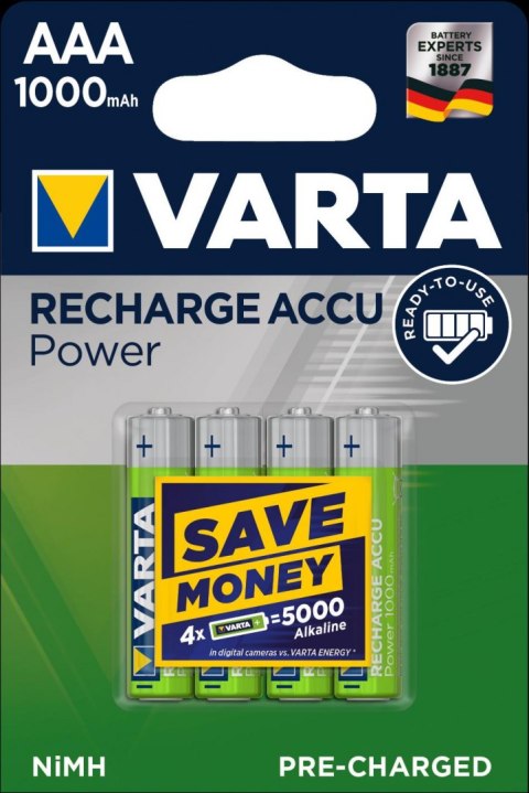 Akumulatorki VARTA Professional 1000mAh,AAA HR03/AAA - 4szt Akumulatorki VARTA Professional 1000mAh,AAA HR03/AAA - 4szt