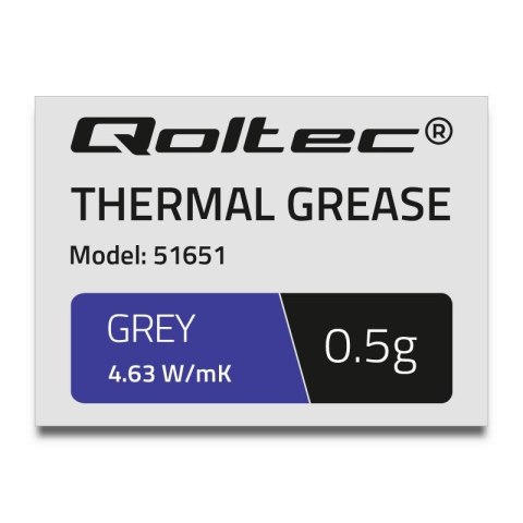 Pasta termoprzewodząca Qoltec 4.63W/m-K | 0.5g | szara Pasta termoprzewodząca Qoltec 4.63W/m-K | 0.5g | szara