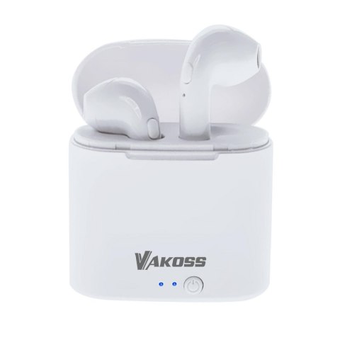 Słuchawki z mikrofonem VAKOSS SK-832BW Bluetooth, douszne, ze stacją dokującą, białe Słuchawki z mikrofonem VAKOSS SK-832BW Bluetooth, douszne, ze stacją dokującą, białe
