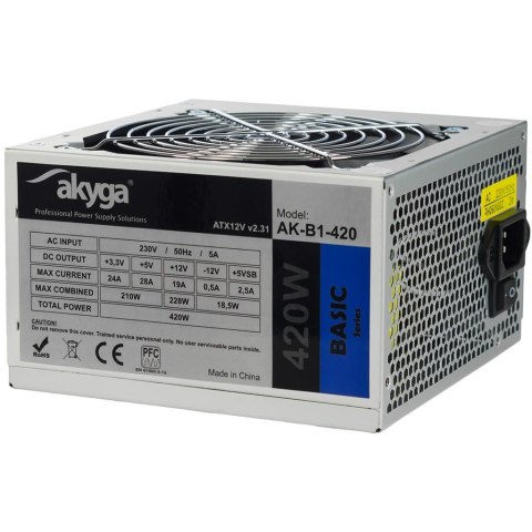 Zasilacz ATX 420W Akyga Basic AK-B1-420 Fan12cm P4 3xSATA Zasilacz ATX 420W Akyga Basic AK-B1-420 Fan12cm P4 3xSATA