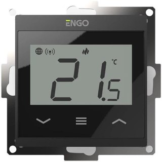 ENGO Controls E55-B - Regulator temperatury do ramki 55x55, 230V, czarny, Internetowy, Wi-Fi