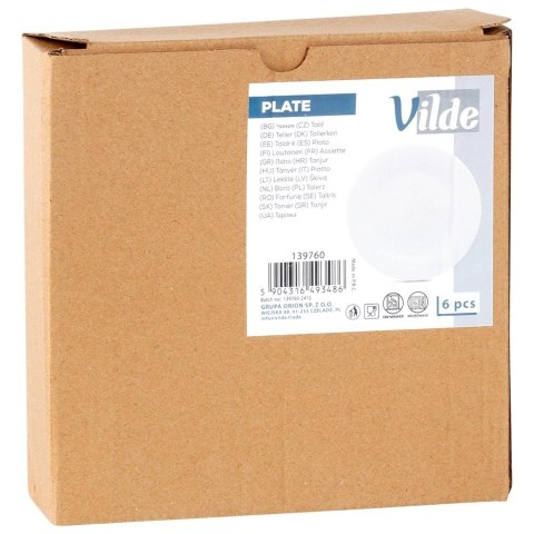 Talerze deserowe szklane białe 18 cm 6 szt.