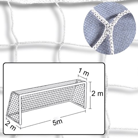 Komplet siatek na bramki do piłki nożnej JUNIOR |5m x 2m| PE 4mm bezwęzłowa - Legend Sport